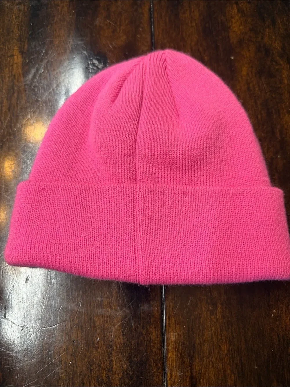 Nike Kids Hot Pink Knit Cuffed Beanie with White Swoosh